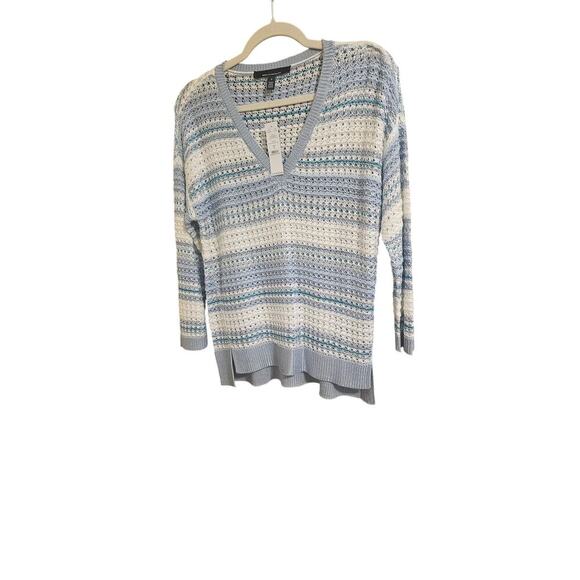 White House Black Market Sweaters - WHBM V-neck stripe pullover